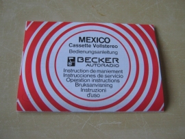 Becker Mexico cassette vollstereo radio gebruiksaanwijzing