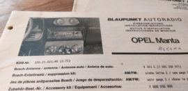 Einbauanleitung Opel Manta / Ascona 1971 Blaupunkt autoradio