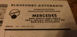 Einbauanleitung Mercedes 1965 Blaupunkt autoradio