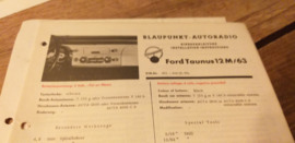Einbauanleitung Ford Taunus 12 M 1963 Blaupunkt autoradio