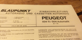 Einbauanleitung Peugeot 504  1972 TI / Automatic Blaupunkt autoradio