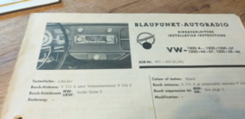 Einbauanleitung VW 1300 Käfer Blaupunkt autoradio 1966