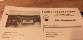 Einbauanleitung Ford Thunderbird 1962 Blaupunkt autoradio