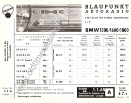 BMW Prijslijst  radio 1964