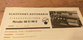 Einbauanleitung Mercedes 180 D /  190 D 1959 Blaupunkt autoradio