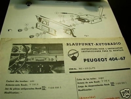 Radio inbouw Peugeot 404 `67