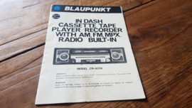 CR-4074 in dash cassette tape player radio manual