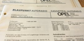 Einbauanleitung Opel Rekord Coupe Commodore 1966-1971 Blaupunkt autoradio