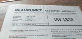 Einbauanleitung VW 1303 Käfer Blaupunkt autoradio  #1