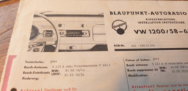 Einbauanleitung VW 1200 Käfer Blaupunkt autoradio 1958-1965