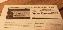 Einbauanleitung Ford Taunus 12 M 1963 Blaupunkt autoradio