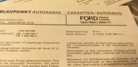 Einbauanleitung Ford  Taunus Cortina 1972 Blaupunkt autoradio