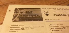 Einbauanleitung Peugeot 404  1964 Blaupunkt autoradio