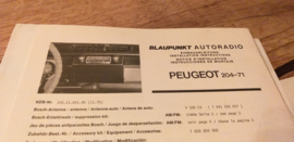 Einbauanleitung Peugeot 204  1970  Blaupunkt autoradio