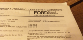 Einbauanleitung Ford  Consul Granada 1972 Blaupunkt autoradio