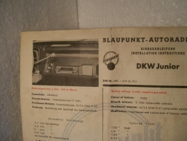 Blaupunkt Frankfurt de luxe voor DKW junior 1962
