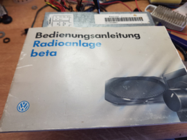 VW BETA  Radio Autoradio code card bedienungsanleitung