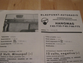 Radio inbouwset Hanomag F45 F55 F65 F66 F75  Blaupunkt 2-68