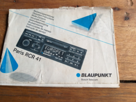 Paris RCR 41 BLAUPUNKT gebruiksaanwijzing / bedienungsanleitung / manual autoradio