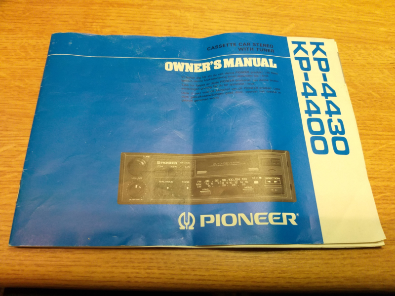 Pioneer autoradio / 4430 gebruiksaanwijzing manual Pioneer | autoradio