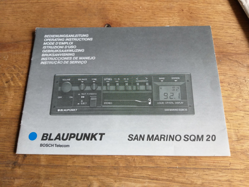 San Marino SQM 20 BLAUPUNKT gebruiksaanwijzing