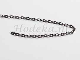 KBH09  10 cm ketting  Antraciet/Bruin ca. 3 x 2 mm