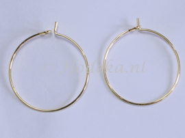 WGR01a 30 x Wijnglas ring  25 x 0.8 mm  Goud