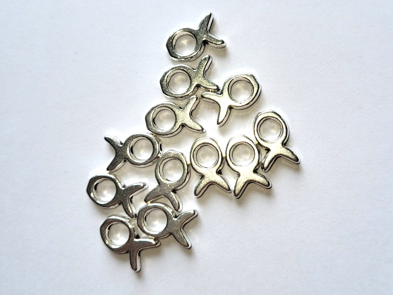 *BVD30  4 x metalen verdeler Zilver 13 x 9mm