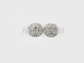 *BMS23a   3 x Magneetsluiting Rond met Strass 16x10mm