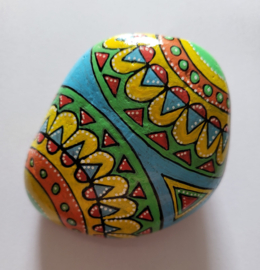 HPS34 Hand painted Happy stone by Hodeka.nl fantasie