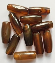 *NSA45   1 x Natuurstenen kraal *Agaat* Buisje  tussen de 25x10mm