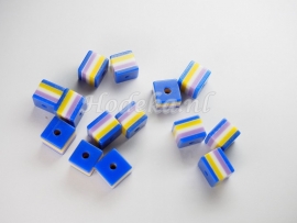 Opruiming van de AVK12  10 x  acrylkraal Blauw,Geel,Paars en Wit 8mm