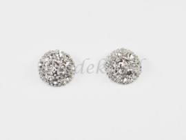 *BMS20   1 x Magneetsluiting Rond met Strass 18x12mm