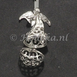 KBL02 1 x Engelenroeper/Klankbol met Engel antiek zilver