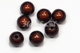 MIR10/02  8 X miracle beads Bruin  ca. 10mm