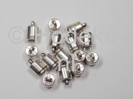 BKK21   10 x  Metalen Eindkapjes om vast te Lijmen ca. 10 x 6 mm