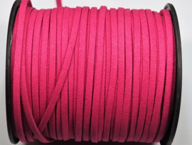 BSV40  1 meter imitatie Suede Veter Fuchsia 4mm