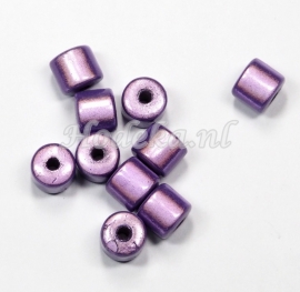 MIT08/06  8 X miracle beads Tube ca 8mm Paars