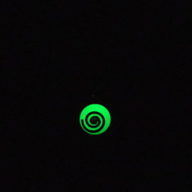 KGD05 ketting met stenen Schijf Glow in the dark Groen