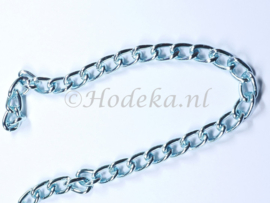 KBH20  10 cm ketting Blauw ca. 9.5 x 6.5 mm