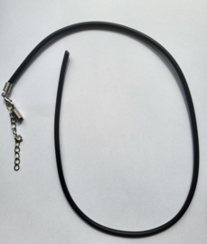 KNA06 1 x Ketting   bijna kant en klaar  ca.50cm rubber 3mm