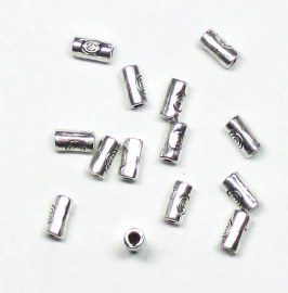 MTL32   20 x  Metalen kraal Buisje 5x3mm Antiek Zilver