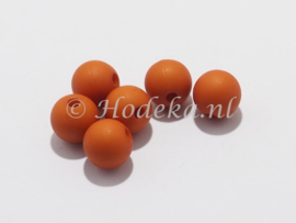 ACP08/53   14 x  Acryl kraal rond 8mm oranje / bruin