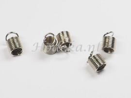 BVK28   8 x Spiraalklemmetje 10x6.5mm  Antiek zilver