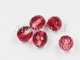 CZF24b   125 x Tsjechische Glaskraal Facet  10mm gemeleerd oud roze Ovaal