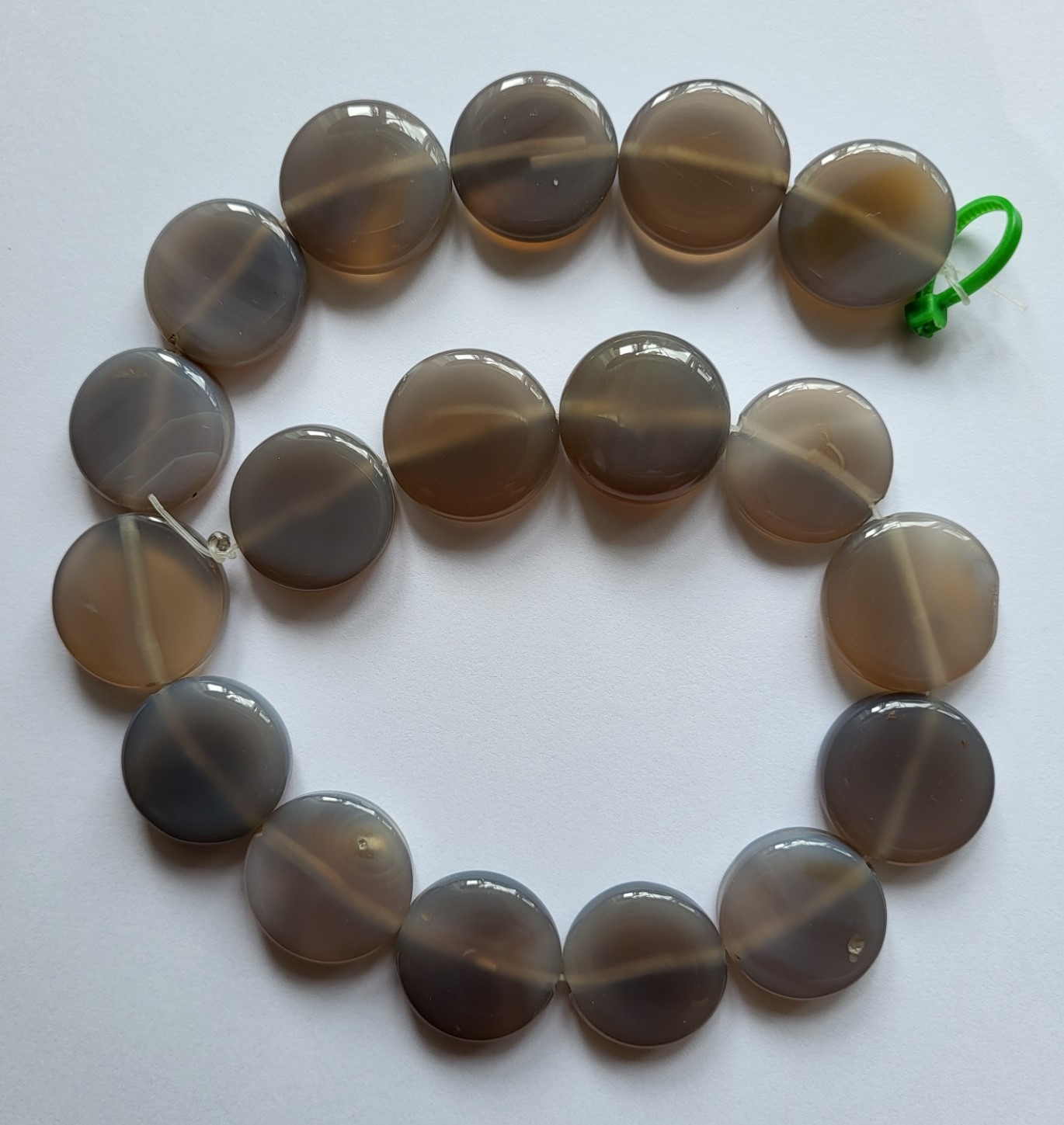 *NSA02   1 x Natuurstenenstreng *Agaat* Rond ca.21 mm