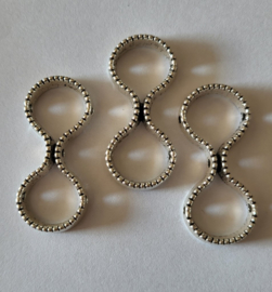 BVD09   1 x metalen verdeler Infinity antiek zilver ca. 30 x 15 x 5mm