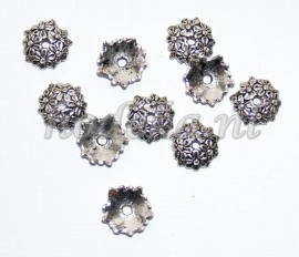 BKK06  8  x  Metalen Kralenkapjes ca.12mm