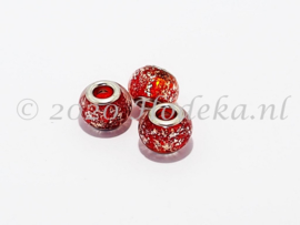 PDG32  1x pandora style glaskraal Oranje/Rood