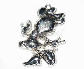 BDG23  1 x  Bedel Minnie Mouse Antiek Zilver  56 x 41 mm